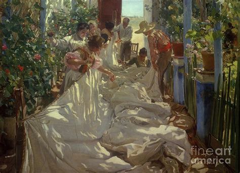 Sewing The Sail Akg8549802 Painting By Joaquin Sorolla Y Bastida Pixels