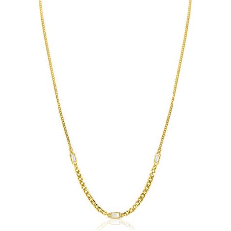 ZINZI Gold Plated Zilveren Ketting Met Gourmet Schakels In