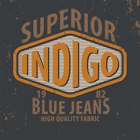 Premium Vector Superior Indigo Denim Graphic For T Shirt