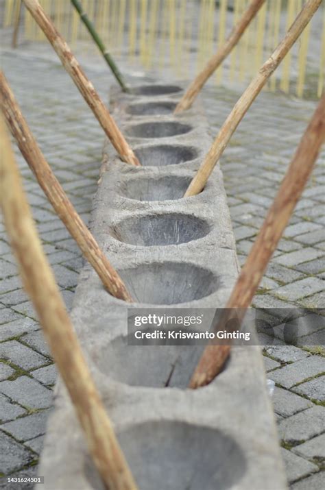 Lesung Mbelin Tools For Pounding Rice In The Karo Peoples Village In North Sumatra Indonesia ...