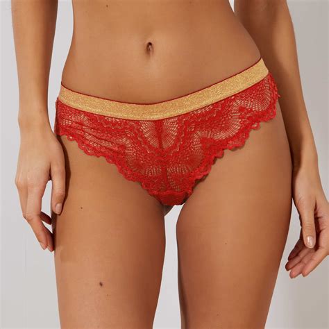 Tanga Dentelle Lingerie Du S Au Xxl Orange Kiabi 6 00