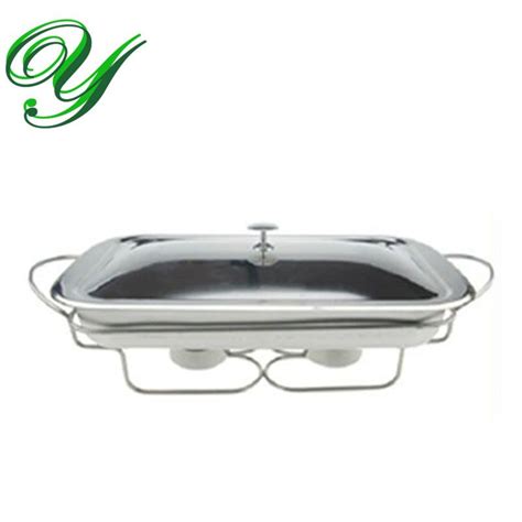 2019 Hot Pot Cooker Stove Set Chafing Dish Pots Heater Serving Stand Stainless Rectangular Lid