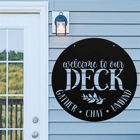 Welcome To Our Deck Metal Porch Sign Outdoor Sign Front Etsy