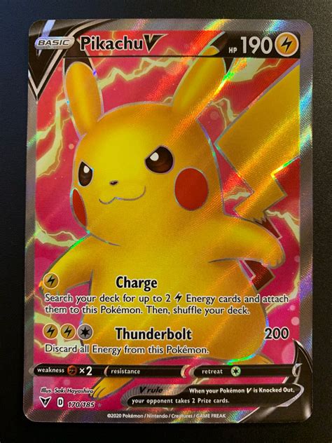 Carte Pokémon Pikachu V Ultra Rare 170185 Pv190 Version Anglaise