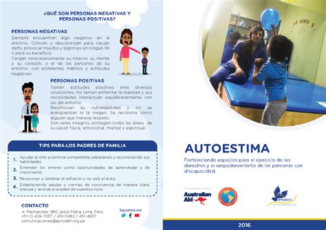 Triptico Autoestima Triptico Autoestima Diagn Stico Educacional Y