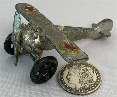 Lot Vintage Hubley Cast Iron Toy Airplane Fighter Plane