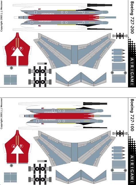 Boeing 727 Papercraft - papercraft among us