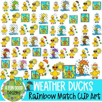 Rainbow Weather Duck Match Up Clip Art By A Few Good Designs By Shannon Few