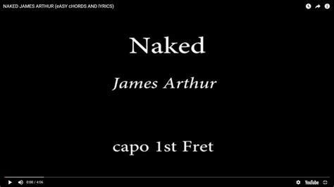 Naked James Arthur Easy Chords And Lyrics St Fret Youtube