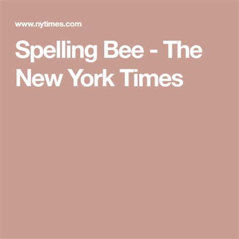 Spelling bee nyt rules - crmloki