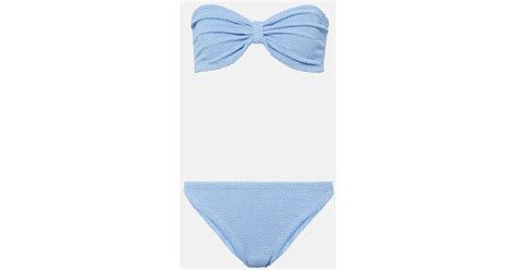 Hunza G Jean Strapless Bikini In Blue Lyst