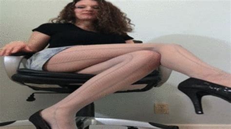 Hot Juls Fetishes Office Brat Pantyhose Tease Thigh Fucking