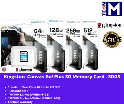 Kingston Canvas Go Plus SD Memory Card SDG3 64GB SDG3 128GB SDG3