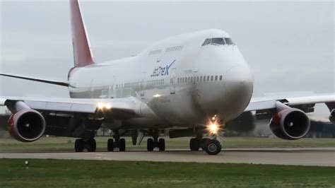 Rare Longtail Aviation Boeing 747 400 Landing At Bournemouth Youtube