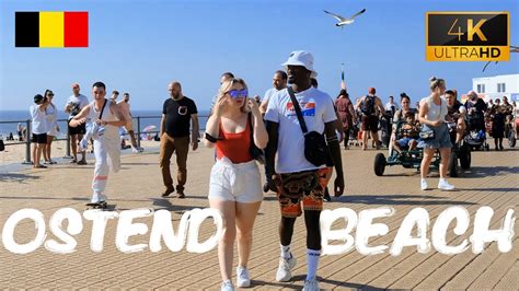 Ostend Belgium Walking Tour 4k60fps شاطئ و مدينة اوستند بلجيكا 2021