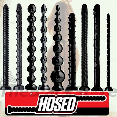 Hosed Flexible Long Anal Snake Ribbed Swirl Beaded Soft Dildo