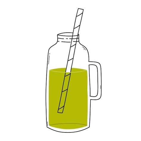 Batidos en una botella estilo doodle ilustración vectorial botella