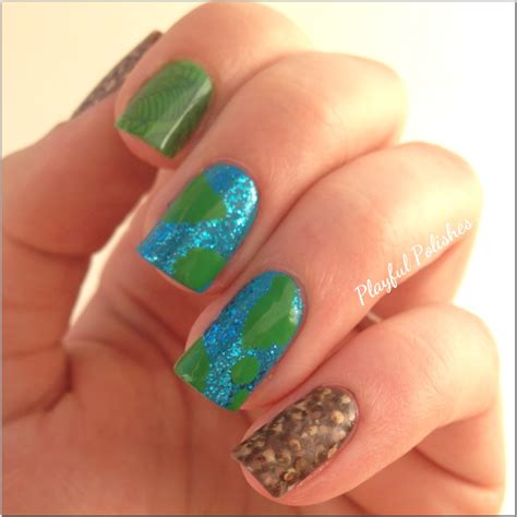 Playful Polishes Earth Day Nails