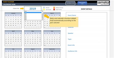 Activity Calendar Template Excel