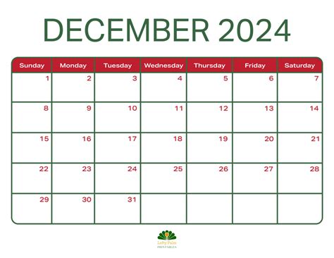 December 2024 Calendars Free Printable Calendars Lofty Palm