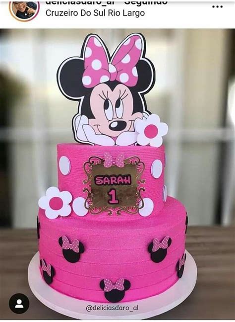 Mncsugiarto Pinterest Pin Topper De Bolo Da Minnie Rosa