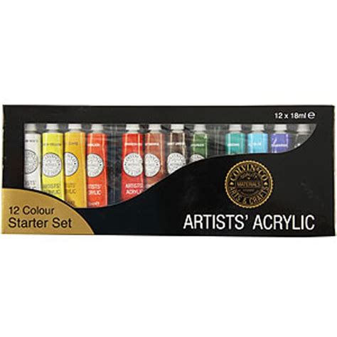 18ml Acrylic Paint Set (12 Pieces) canvas, art supplies | Home Bargains