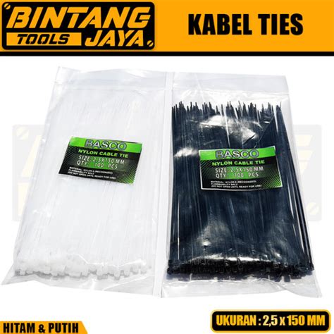 Jual KABEL TIES 15 CM 2 5 X 150 MM BASCO Putih Kota Surabaya