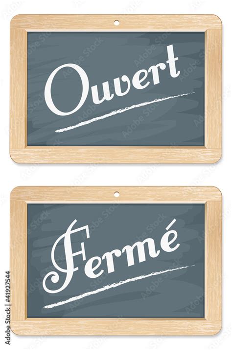 Vecteur Stock panneau pancarte de restaurant fermé ouvert Adobe Stock