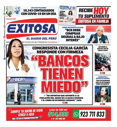 Diario Exitosa Lima Lunes 17 De Agosto De 2020 By Diario Exitosa