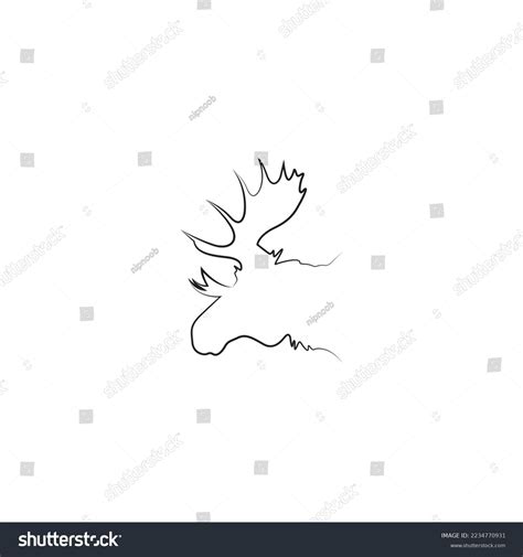 Moose Head Outline Silhouette Vector Illustration Stock Vector (Royalty ...