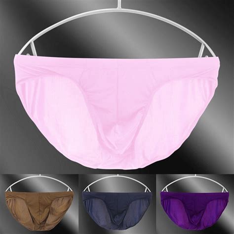 Premium Support Mens Ice Silk Low Waist Pouch Lingerie Underwear