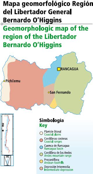 Mapa Geomorfol Gico Regi N Del Libertador General Bernardo O Higgins