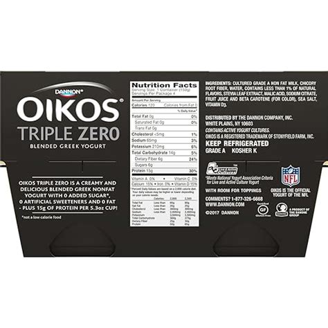 Dannon Oikos Triple Zero Nutrition Label Besto Blog