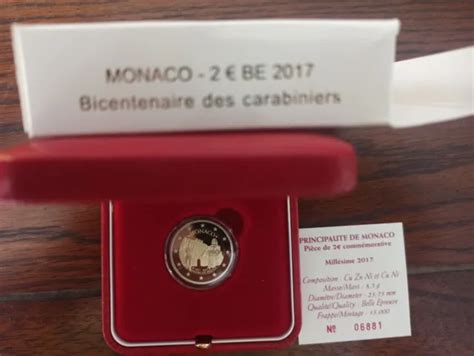 2 EURO MONACO 2017 BE 200 ANS CARABINIERS COMMEMORATIVE PROOF N6881