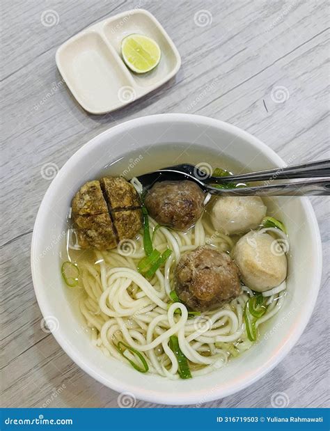 Mie Bakso stock image. Image of vegetable, soup, noodle - 316719503