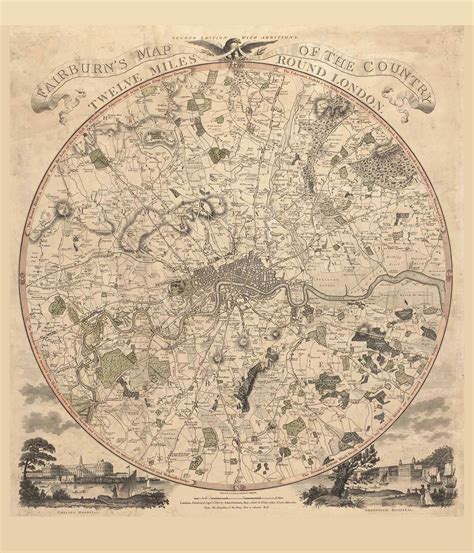 Old Map of London 1800 Fairburn - Old Map Reprint - OLD MAPS