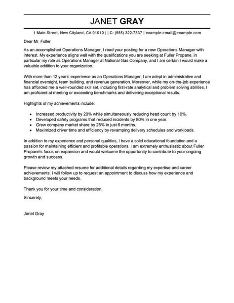 Outstanding Operations Manager Cover Letter Examples And Templates From Trust Writing Service