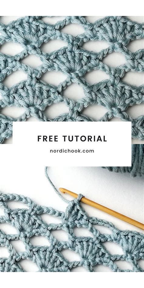 The Lacy Shell Stitch Nordic Hook Free Crochet Stitch Tutorial Artofit