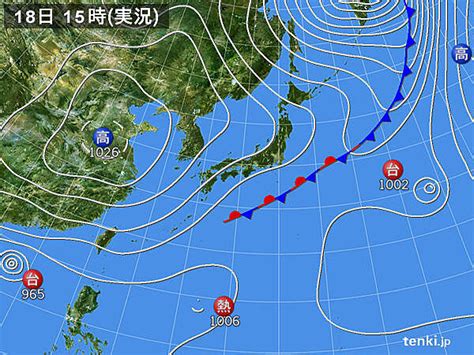 過去の実況天気図 2022年10月18日 日本気象協会 tenki jp