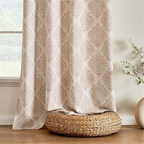 Amazon MIULEE Damask Curtains 96 Inches Long Thick Linen Textured