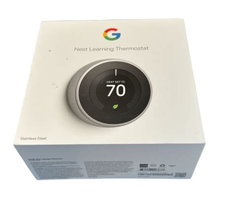 Google Nest Rd Gen Smart Learning Thermostat Stainless Steel