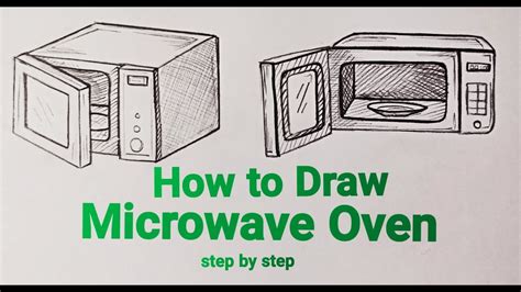 How To Draw Microwave Oven Step By Step YouTube