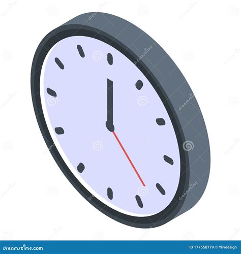 Office Wall Clock Icon Isometric Style Stock Vector Illustration Of