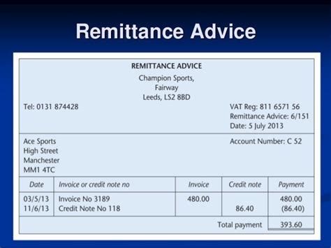 Remittance Advice Template Free Word Templates