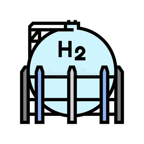 Hydrogen Tanks Energy Color Icon Vector Illustration Stock Illustration