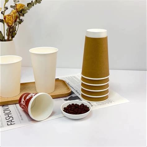 Custom Branded Logo Biodegradable Disposable Paper Cup For Cold And Hot