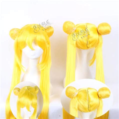 Tsukino Usagi Cosplay Anime Wig From Sailor Moon 120cm Gold Culy Straight Hair 26 88 Including