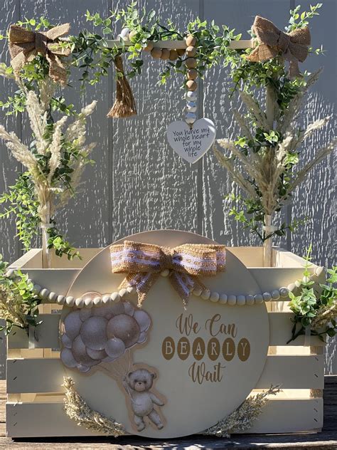 We Can Bearly Wait Assembled Baby Shower T Custom Baby Closet Wooden