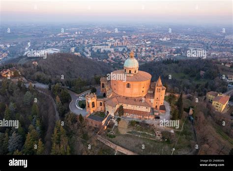 Aerial View Of Sanctuary Of Madonna Di San Luca In Bologna Stock Photo