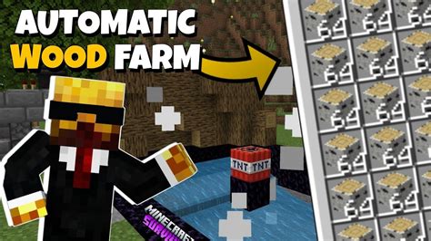 Fully Automatic Wood Farm In Minecraft Pe 1 20 Minecraft Pe Survival